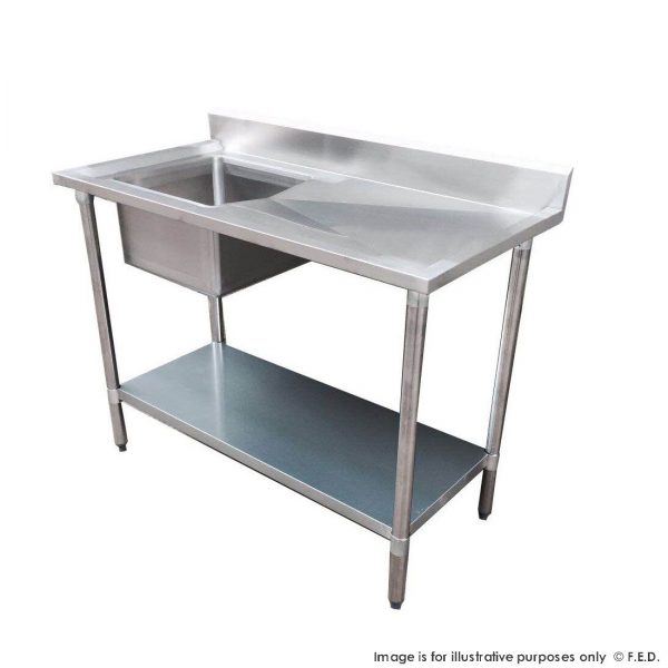 Economic 304 Grade Stainless Steel Single Sink Benches 700 Deep